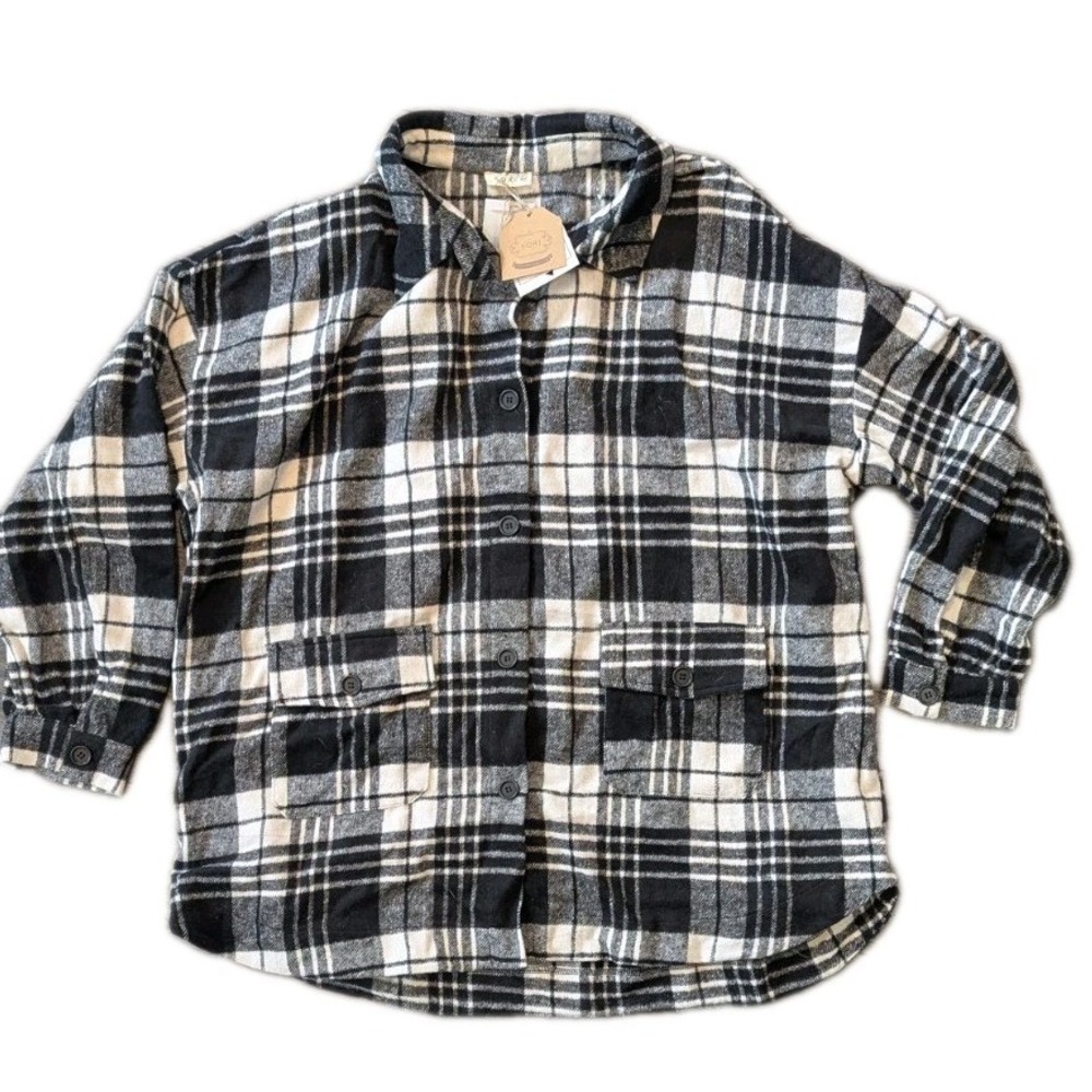 Kori America 1X/2X Tartan Plaid Chore Shacket Thermal Thick Outdoor Cabin‎ Farm